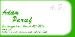 adam peruf business card